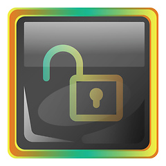 Image showing Unlock grey vector icon illustration with colorful details on wh