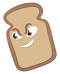 Image showing Slice bread with eyes vector color illustration.