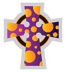 Image showing Multicolor Celtir Cross vector religion ilustration on a white b