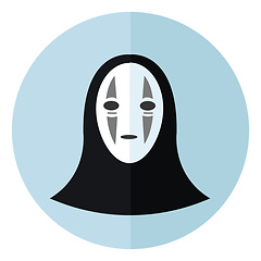 Image showing Cartoon of a white mask vector or color illustration