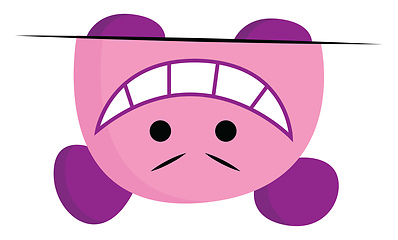 Image showing A crazy monster in pink and purple color vector or color illustr