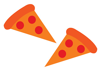 Image showing A piece of orange pizza vector or color illustration