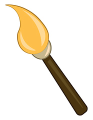 Image showing Clipart of burning fire on a wooden torch used for lighting or c