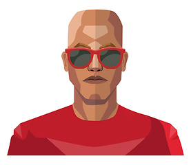 Image showing Bald guy wearing sunglasses illustration vector on white backgro