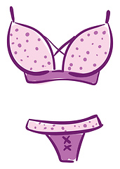 Image showing A pink swimsuit vector or color illustration