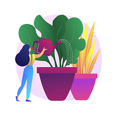 Image showing Home gardening abstract concept vector illustration.