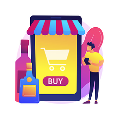 Image showing Alcohol E-commerce abstract concept vector illustration.