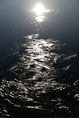 Image showing Lake reflecting moon