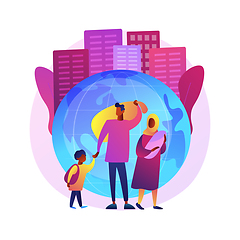 Image showing Family migration abstract concept vector illustration.