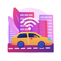 Image showing Autonomous driving abstract concept vector illustration.