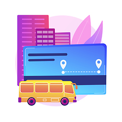 Image showing Public transport travel pass card abstract concept vector illustration.