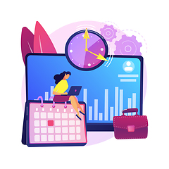 Image showing Time and attendance tracking system abstract concept vector illustration.