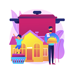 Image showing Stay-at-home dads abstract concept vector illustration.