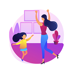 Image showing At-home dance class abstract concept vector illustration.