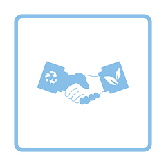 Image showing Ecological handshakes icon