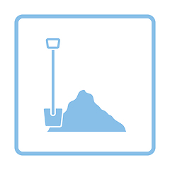 Image showing Icon of Construction shovel and sand