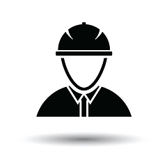 Image showing Icon of construction worker head in helmet