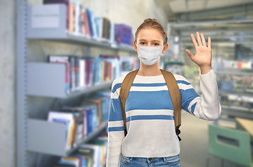 Image showing teenage student girl with school bag