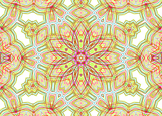 Image showing Abstract pattern from bright colorful lines on white