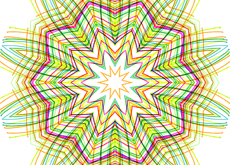 Image showing Abstract pattern from bright colorful lines on white