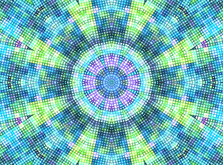 Image showing Bright background with concentric mosaic pattern