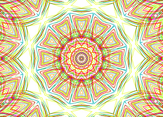 Image showing Abstract pattern from bright colorful lines on white