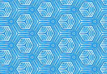 Image showing Abstract bright blue repeating pattern