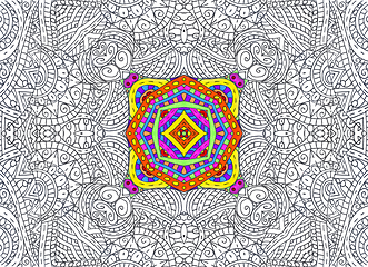 Image showing Abstract half-painted outline pattern 