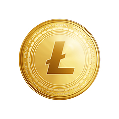 Image showing Golden Litecoin blockchain coin symbol.