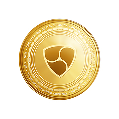 Image showing Golden NEM blockchain coin symbol.