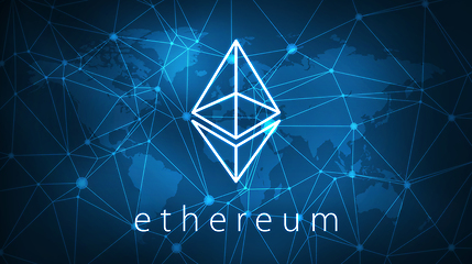 Image showing Ethereum symbol on futuristic hud banner.