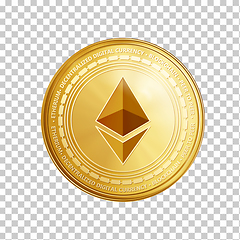 Image showing Golden ethereum coin symbol.