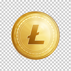 Image showing Golden Litecoin blockchain coin symbol.