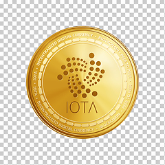Image showing Golden IOTA blockchain coin symbol.