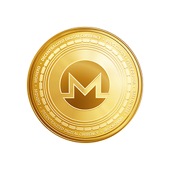 Image showing Golden Monero blockchain coin symbol.