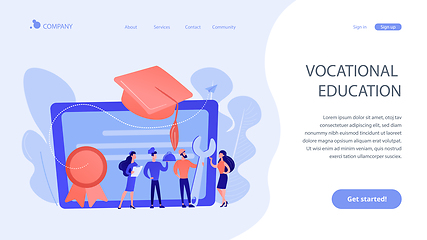 Image showing Vocational education concept landing page.