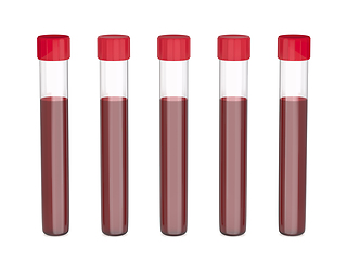 Image showing Test tubes with blood