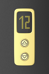 Image showing Golden elevator buttons panel