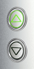 Image showing Silver elevator call buttons