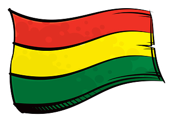 Image showing Painted Bolivia flag waving in wind