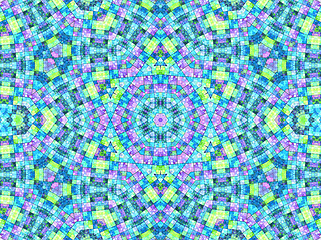 Image showing Bright background with concentric mosaic pattern