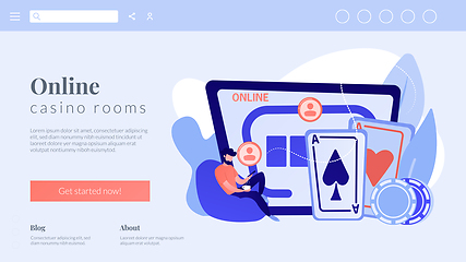 Image showing Online poker concept landing page.