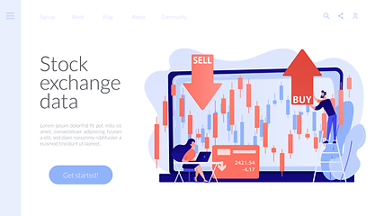 Image showing Stock market concept landing page.