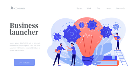 Image showing Business idea concept landing page.