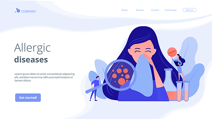 Image showing Allergic diseases concept landing page.