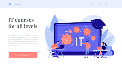 Image showing Information technology courses concept landing page