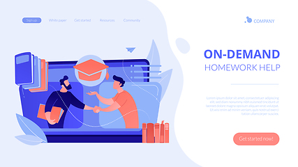 Image showing Online tutor concept landing page.