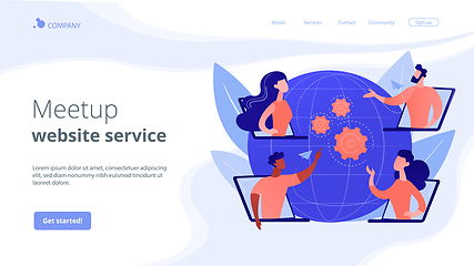 Image showing Online meetup concept landing page