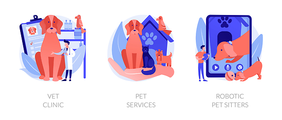 Image showing Pets medical service and entertainment vector concept metaphors