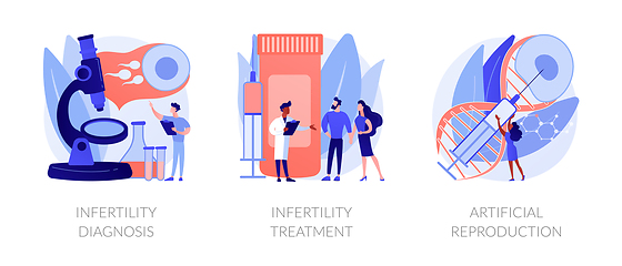 Image showing Infertility test and treatment vector concept metaphors.